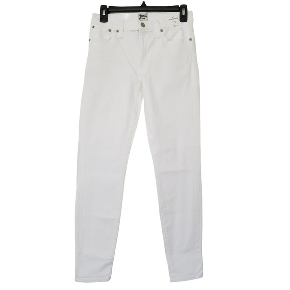 J, Crew 8" Toothpick Jeans Mid Rise‎ Size 27 White 09355 NWT $128 - Picture 1 of 8